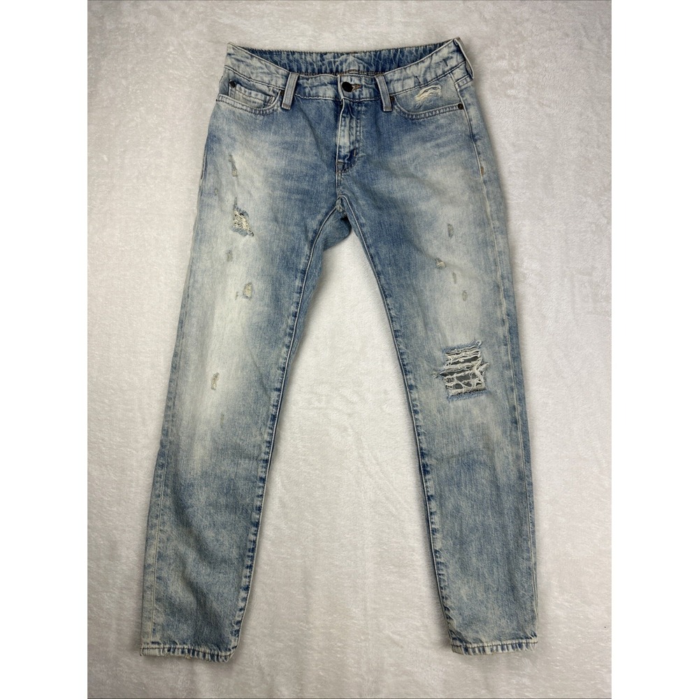 Denim Supply Ralph Lauren Jeans Grove Skinny Boyfriend Distressed Size 25 Light